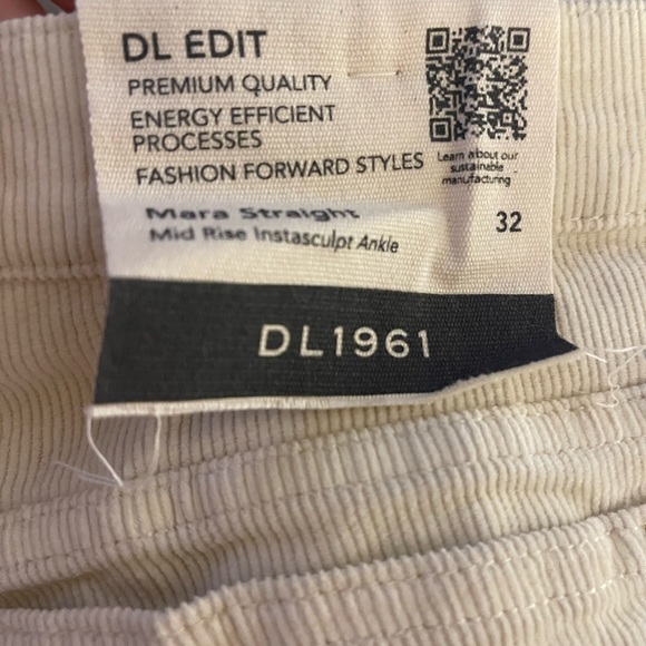 NWT DL1961 Mara Meringue Mid-Rise Instasculpt Ankle St Size 32 - Picture 3 of 5